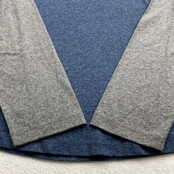 Vince Curved Hem Raglan Baseball Long Sleeve Tee (Gray/Blue) *NWT* - Picture 9 of 16